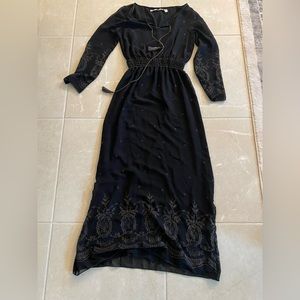 Chelsea and Violet Black Maxi Dress Long Sleeve
